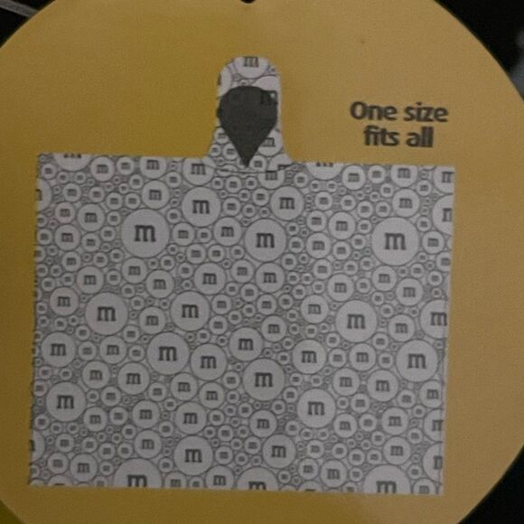 Yellow & green m & m’s candy keychain ball poncho raincoat emergency hood - Picture 6 of 7